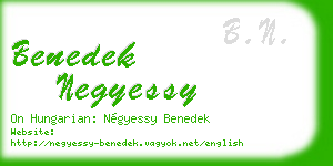 benedek negyessy business card